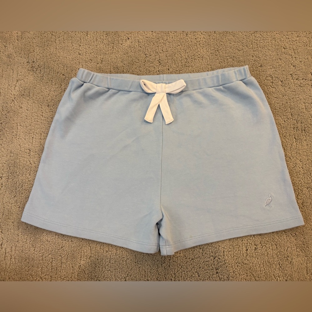 The Beaufort Bonnet Company TBBC Light Blue Knit Lounge Pull On Shorts Girls 14